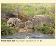 Nilpferd, liegend, groß, Firma Kösen, 7520,  Hippo, Lying, big, Hippo Couche', Grand, 52 cm 