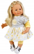 Puppe, Klara, 52 cm, blonde Haare, blaue Schlafaugen, Kleidung gelb/weiss/blau  Artikel-Nr.: 2152982,