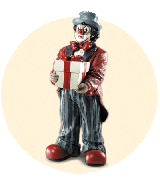 Gilde Clown Überraschung, roter Frack Artikelnummer: 35872 Höhe: 21 cm